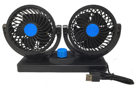 Generic Kapper Trade 2 Rotors All Direction Propellers - 2 Power Air Speed USB Power Air Speed Portable Cool Fan for Car, Office, Home and Camping