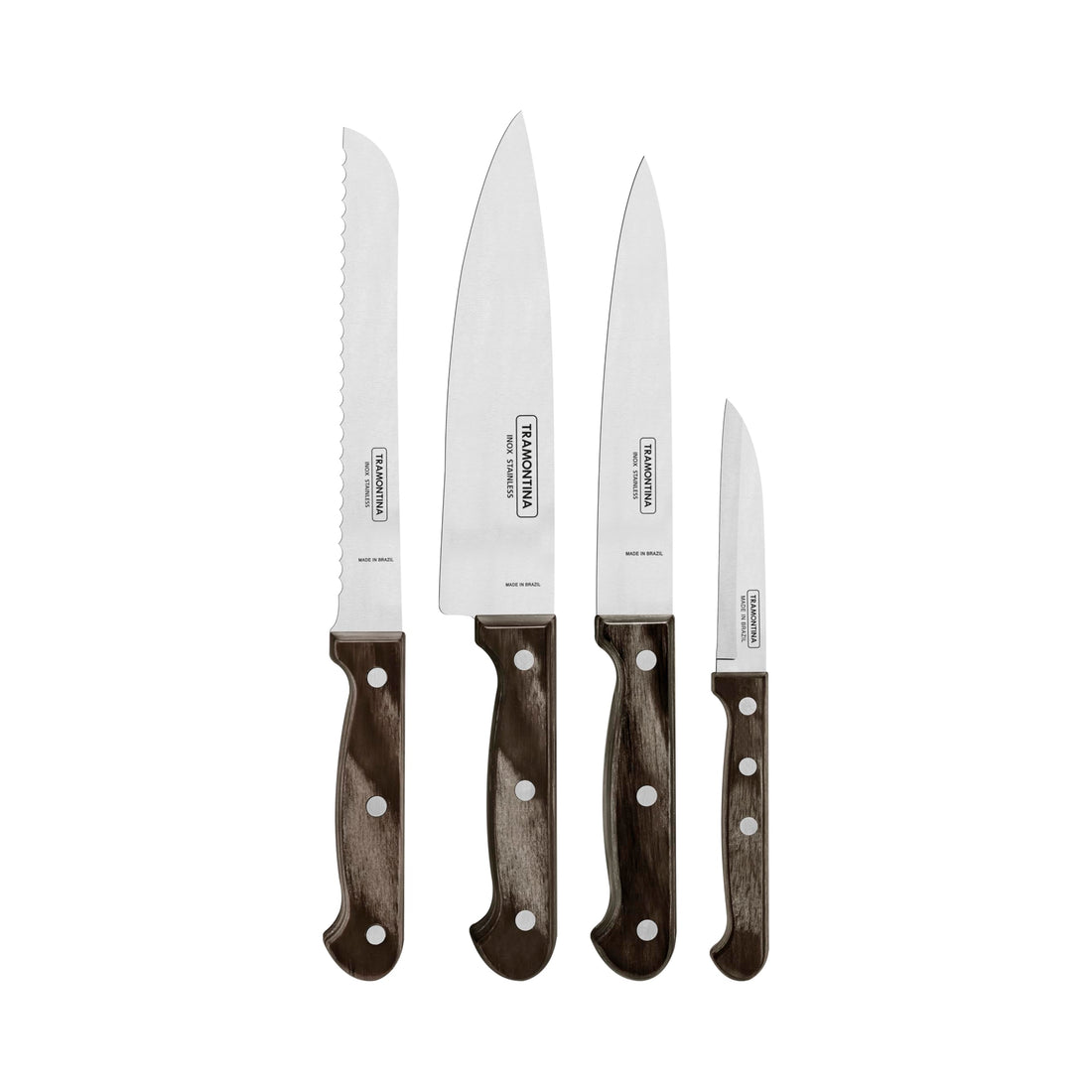 Tramontina Stainless Steel Polywood Brown 4 pcs Knives set