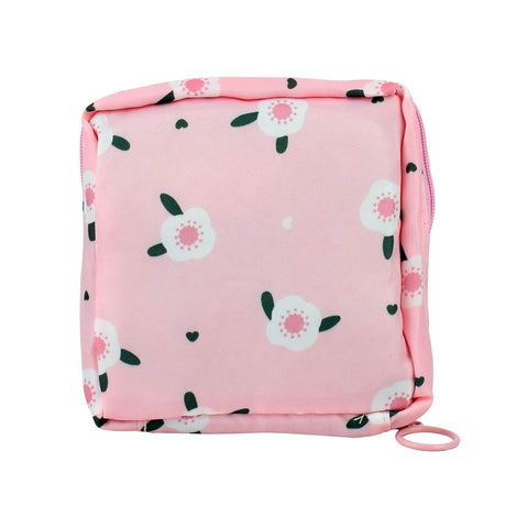 1 Pack Sanitary Napkin Storage Bag, Menstrual Cup Pouch, Portable Pads Feminine Menstruation First Period Bags for Teen Girls, Women, Ladies (Flower- 1Pcs), Pink, Flower- 1Pcs