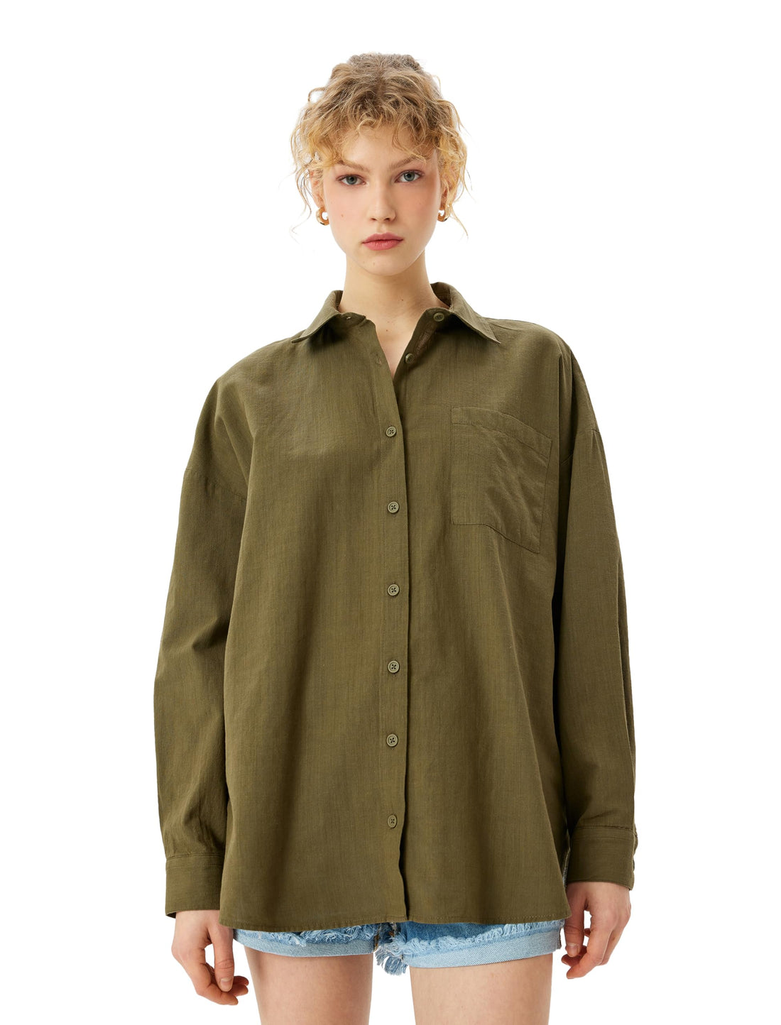 KOTON Womens Long Sleeve Shirt Modern (pack of 1)
