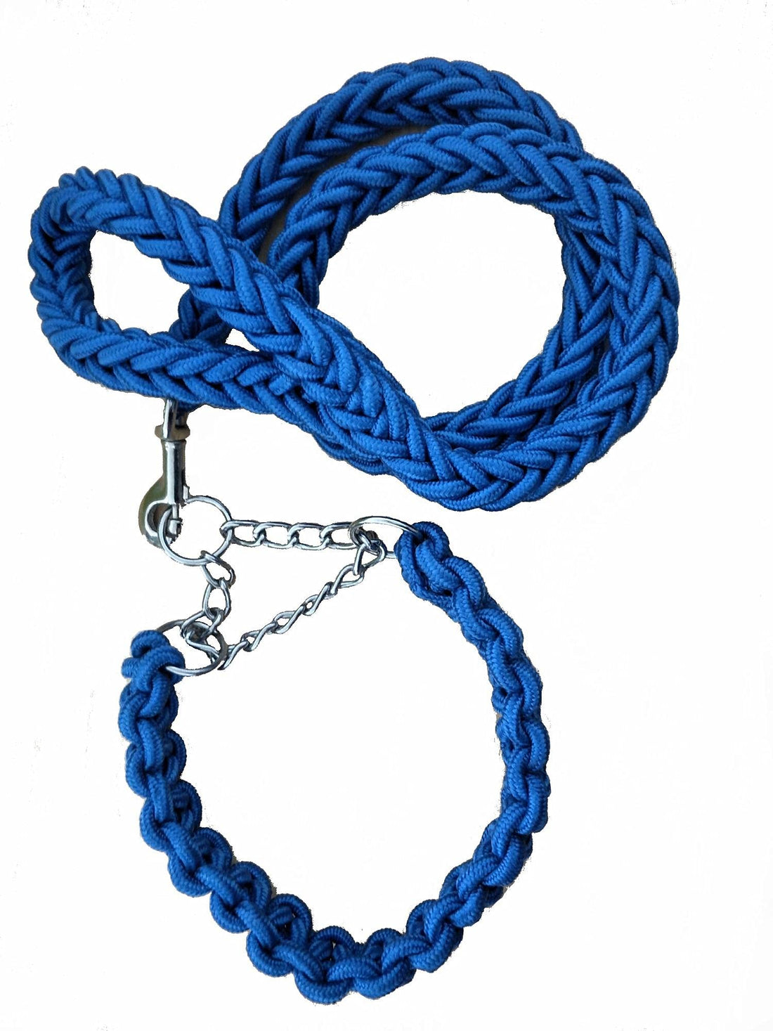 Dog braided rope traction belt rope adjustable chain traction golden dog satsuma tibetan mastiff blue, One Size
