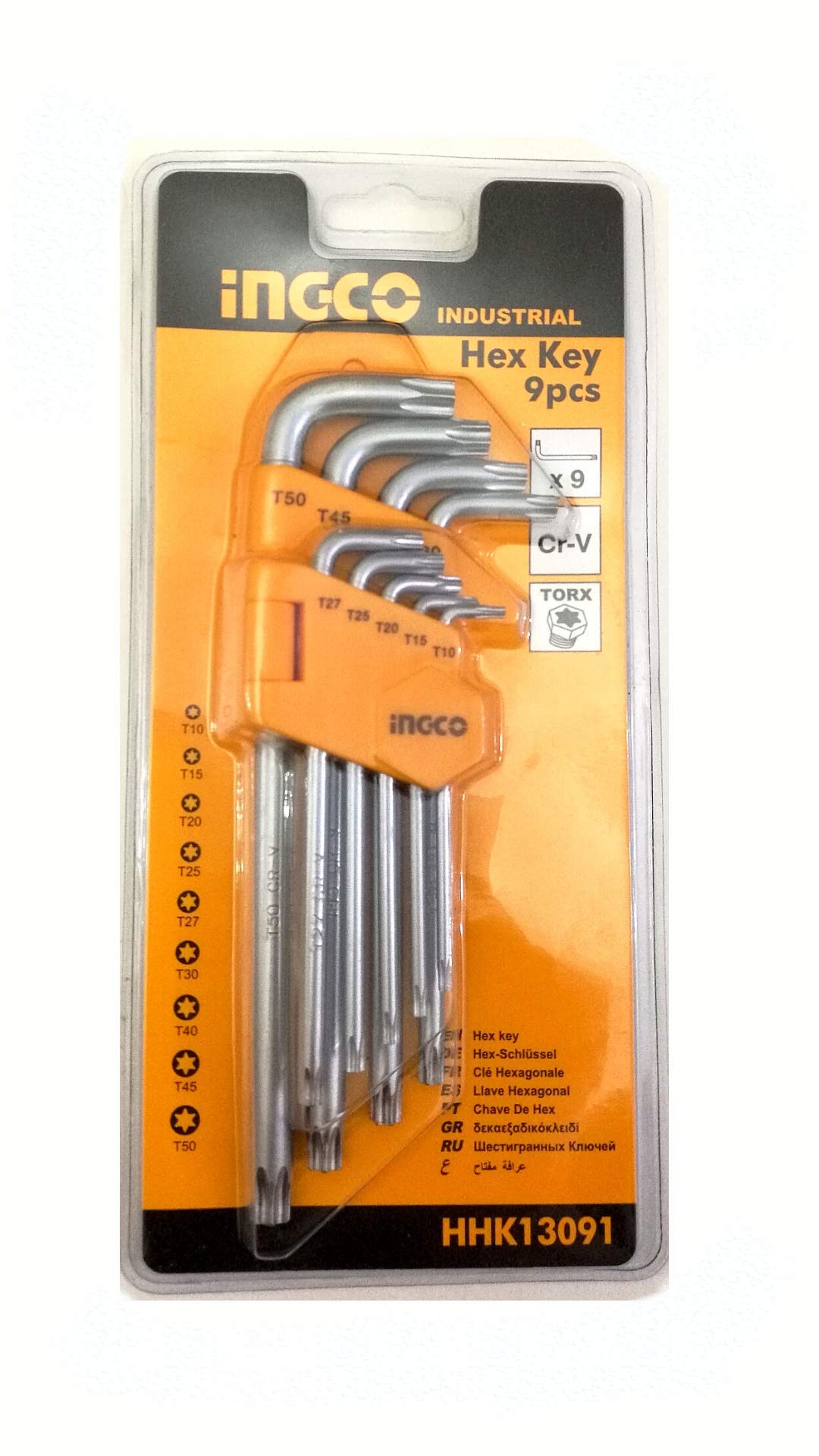 inGCO hex key torx set 9 pcs with holder
