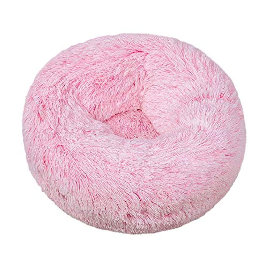 Moro Moro 3 Dog Bed, Cat Bed, Pink, Large (60x60 cm), Artificial Coarse Hair, Orthopedic, Round Bolster, Indoor