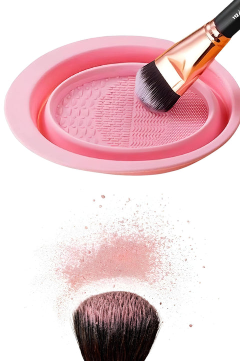 Folding Container - Unique Makeup Brush Cleaning Accessory Made from Soft and Durable Silicone, Perfect for On-the-Go Use with Multiple Textures Available for Better Results
