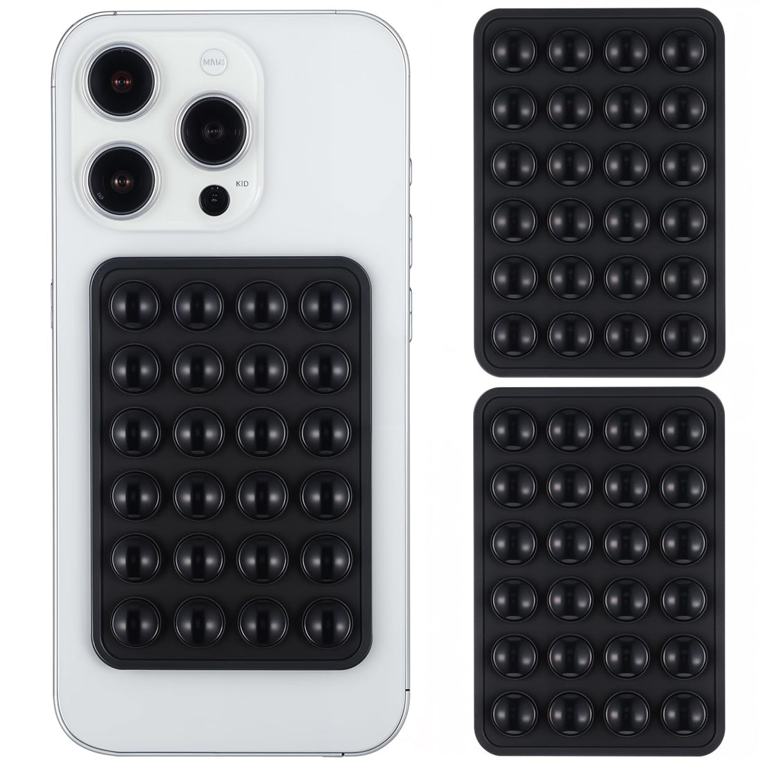 Sibba 2-in-1 Silicone Suction Phone Case Mount, Non-Slip Suction Cup Mount for Selfies & Videos, Hands-Free Holder, Adhesive Phone Stand (Black)