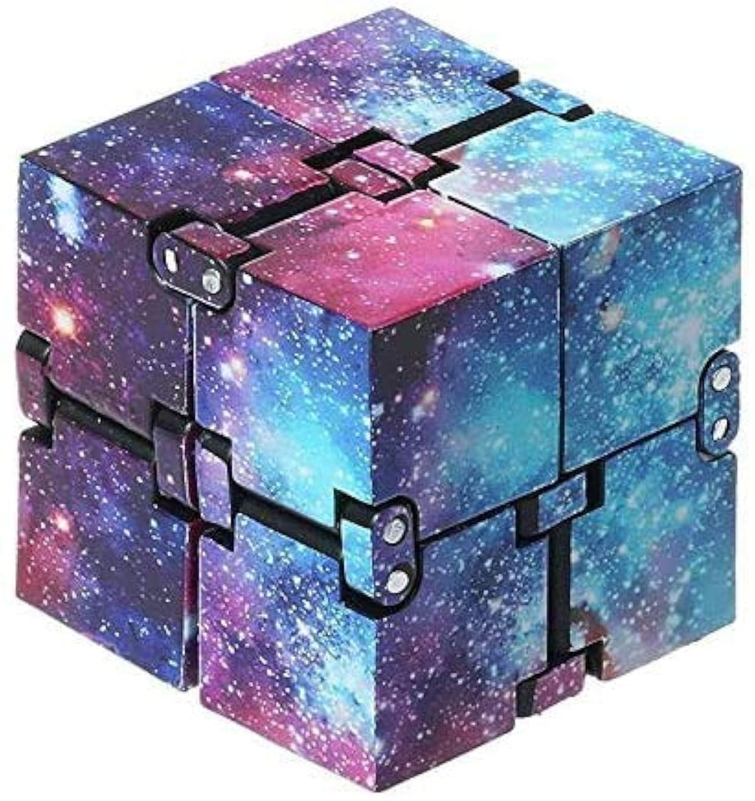 Rmeet Infinity Cube, Plastic Fidget Cube PVC MiniStress Fidget Finger Toy for Kids, Adults, Killing Time ADD ADHD Anxiety Disorder Star Purple