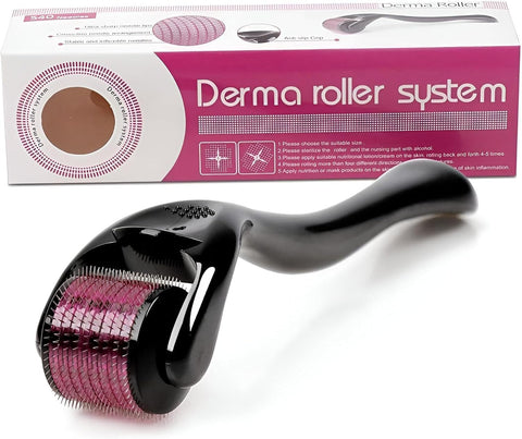 Derma Roller 0.5mm Titanium Needles Stimulate Hair Growth, Promotes Follicle Activity, Repairs Damaged Hair, Ideal for Hair Loss and Thickening, Easy to Use