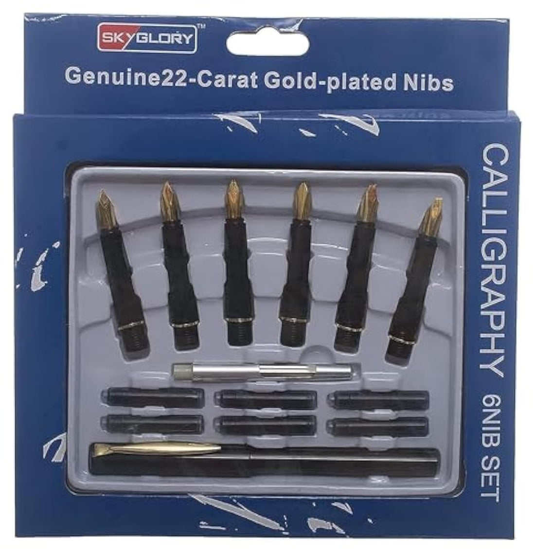 Set Of 110 Callgraphy Pen with 6 Nip Set - Black Gold
