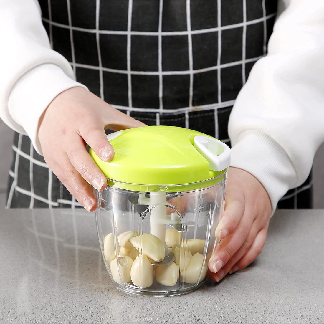 Creative Manual Food Processor – Quick Tension Onion & Vegetable Chopper, Detachable Sharp Blades, Stable Base, Easy & Safe Use – Practical Product by FASHION.HOME