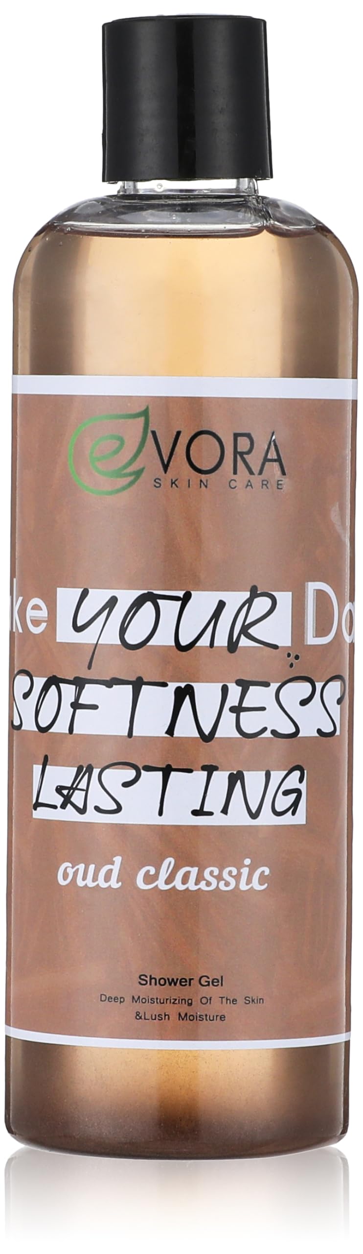 Evora Cosmetics Oud Shower Gel, Refreshing & Moisturizing, Long-Lasting Fragrance, 500ml
