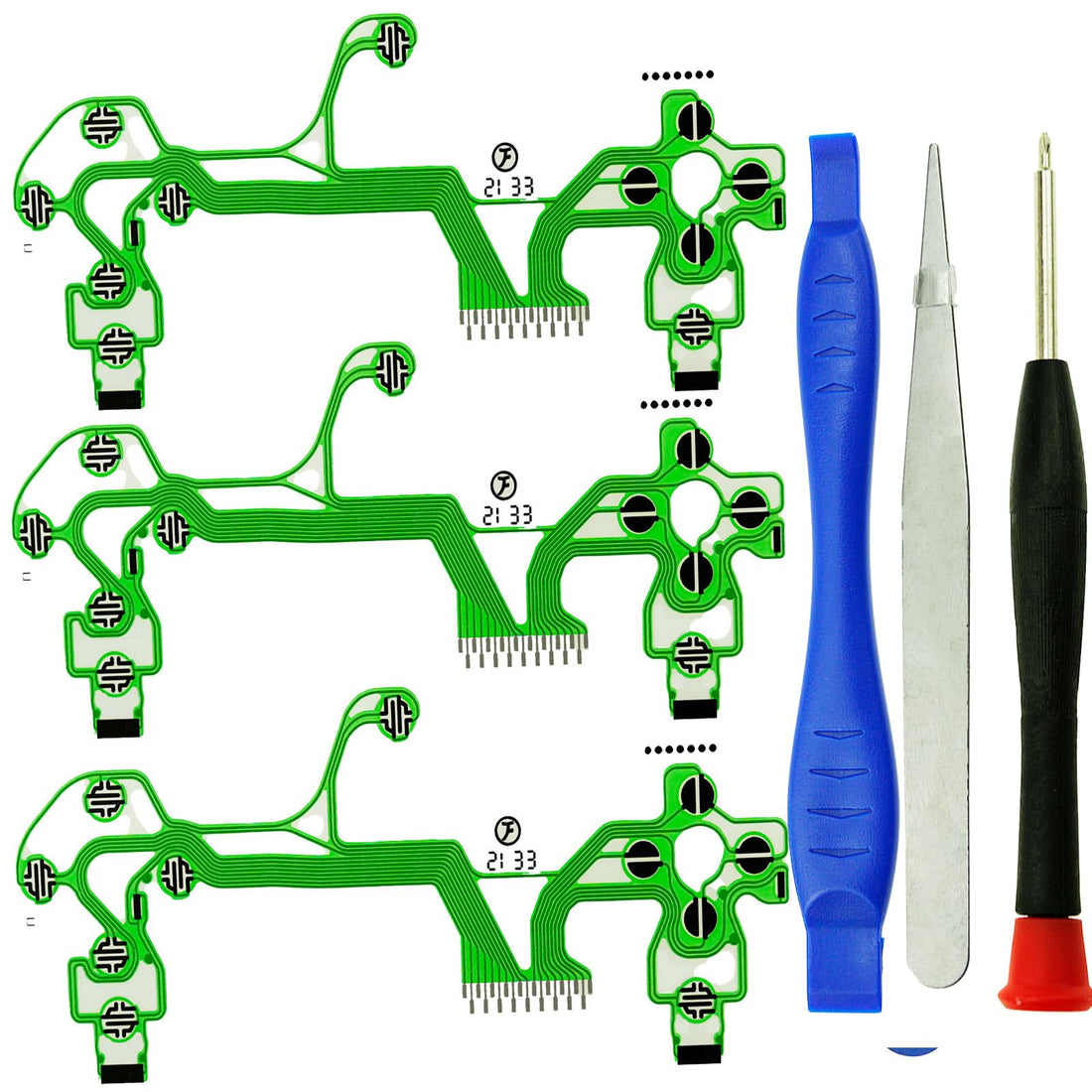 3pcs Replacement Handle Keypad Pads Flex Ribbon Circuit Board Conductive Film for PS4 Slim Pro Controller JDM-050 JDM-055