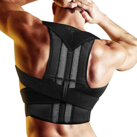 Adjustable Back Brace Posture Corrector Shoulder Lumbar Spine Posture Corrector Belt for Men Women Adjustable Corset (Size:M)