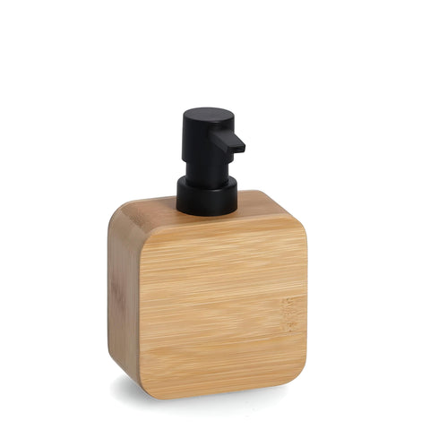 Bamboo Soap Dispenser - Elegant multi-use wooden liquid container crafted from waterproof treated bamboo with an inner acrylic tank ensuring durability, hygiene, and refined minimalist beauty for bath