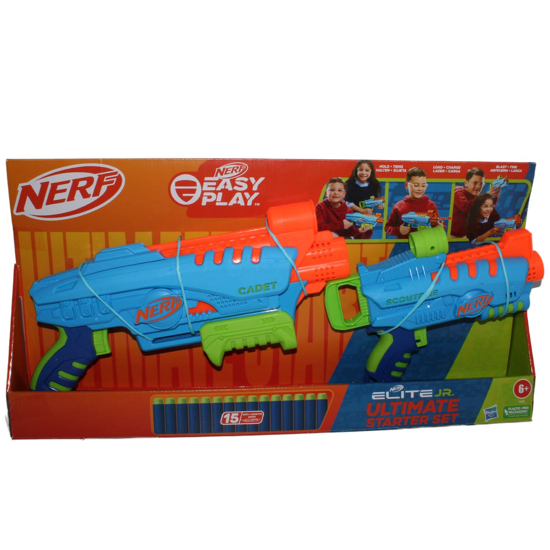 Peekabo Nerf Elite Jr. Ultimate Starter Set – Includes Cadet & Scout Blasters with 15 Darts-90729398134674