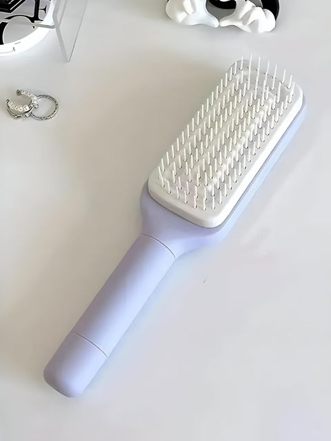 Hair Styling Comb Detangling Brush with Retractable Soft Bristles - Rotatable Handle, Scalp Massage - Suitable for Women, Girls, Wet, Dry, Long, Curly, Fluffy Hair
