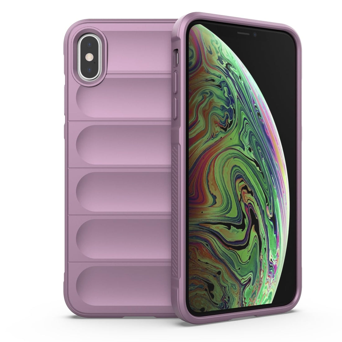 compatible with IPhone XS Max Shock-resistant silicone protective case with camera protection compatible with IPhone XS Max (Purple)
