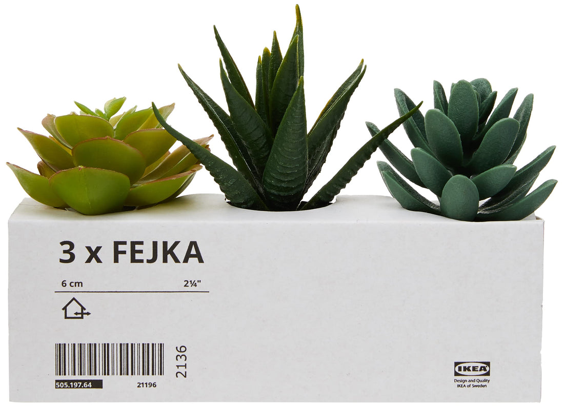 Ikea Vijac Artificial Succulent Plants in Small Pot for Office (203.953.31) 6 cm 3pcs