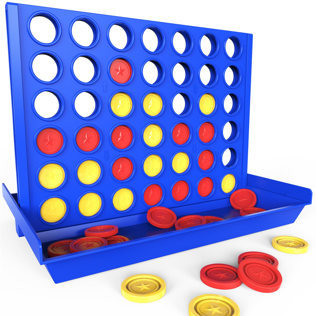 Pup Go 4 Win Battle, Four Wins Big - 6 Replacement Chips Included, Four Win Action, Game for Children 3+ 4 5 6 Years (Large) Color may vary