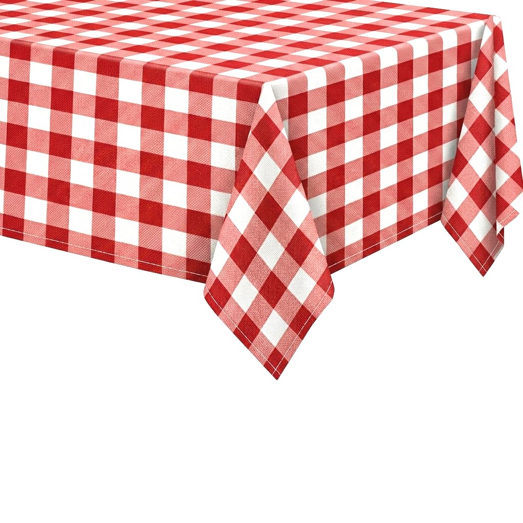 Red and White Plaid Fabric Picnic Tablecloth – Waterproof Outdoor Picnic Mat – Classic Elegant Design – Suitable for Gardens, Camping, Trips & Picnics – Foldable Easy Clean – Size 140x140cm