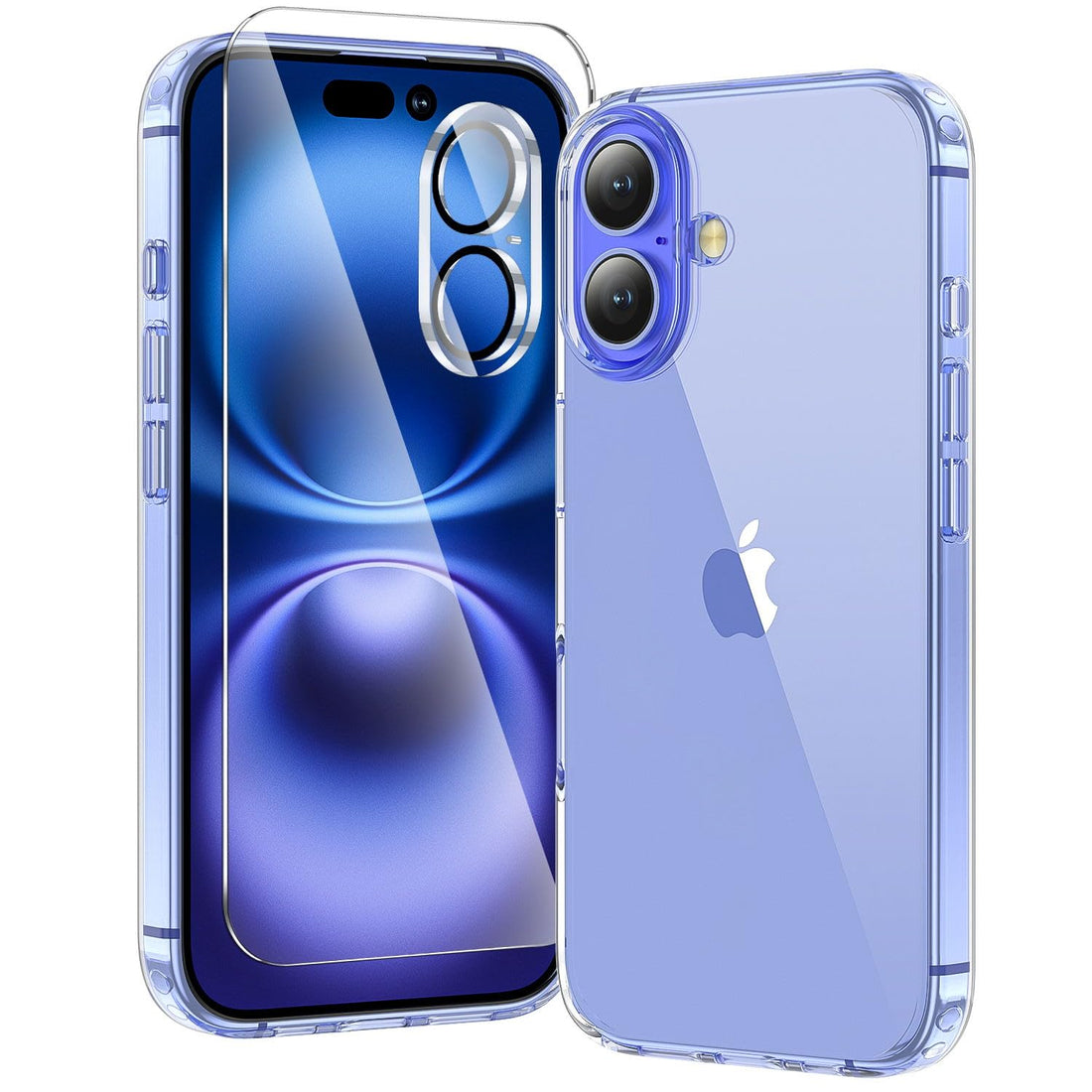 toushion 3 in 1 for iPhone 16 Plus Case Clear,[Yellowing-Resistant Acrylic Back] Screen Protector *1 & Camera Lens Protector*1, Shockproof for iPhone 16 Plus Phone Case 6.7 inch Clear