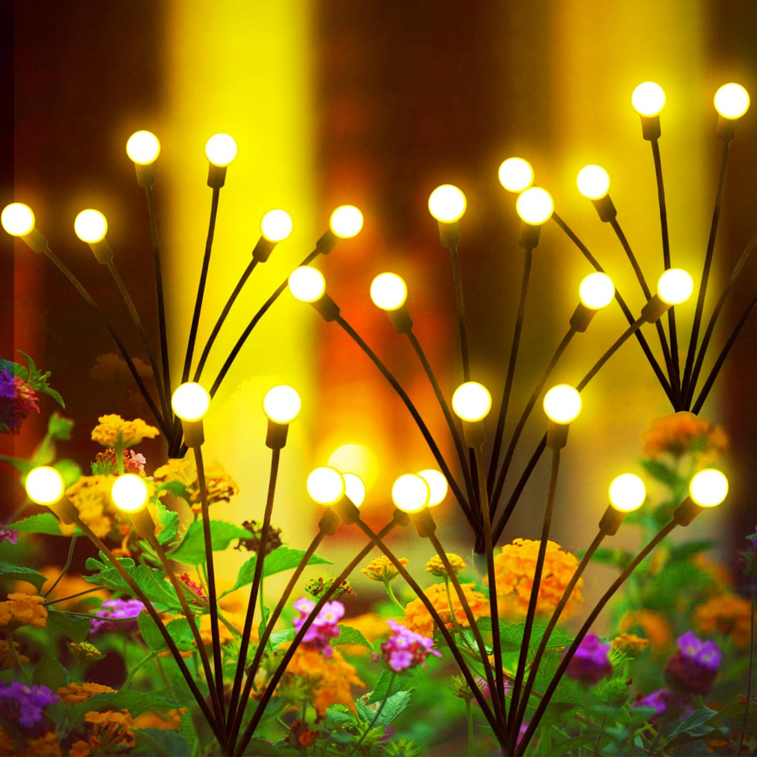 Solar Garden Lights, 2 Pack Solar Lights for Outside, Solar Lights Outdoor Waterproof, Solar Swaying Lights in Wind, Firefly Lights for Garden, Landscape, Pathway, Yard, Patio, Outdoor Decorations