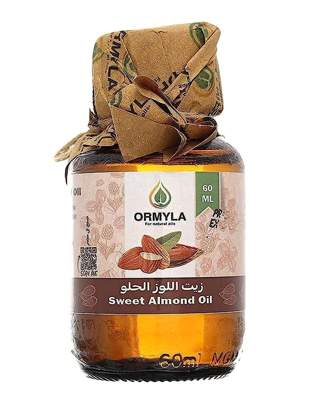Ormyla Raw Virgin Sweet Almond Oil for Hair, Skin and Body, 60 ml