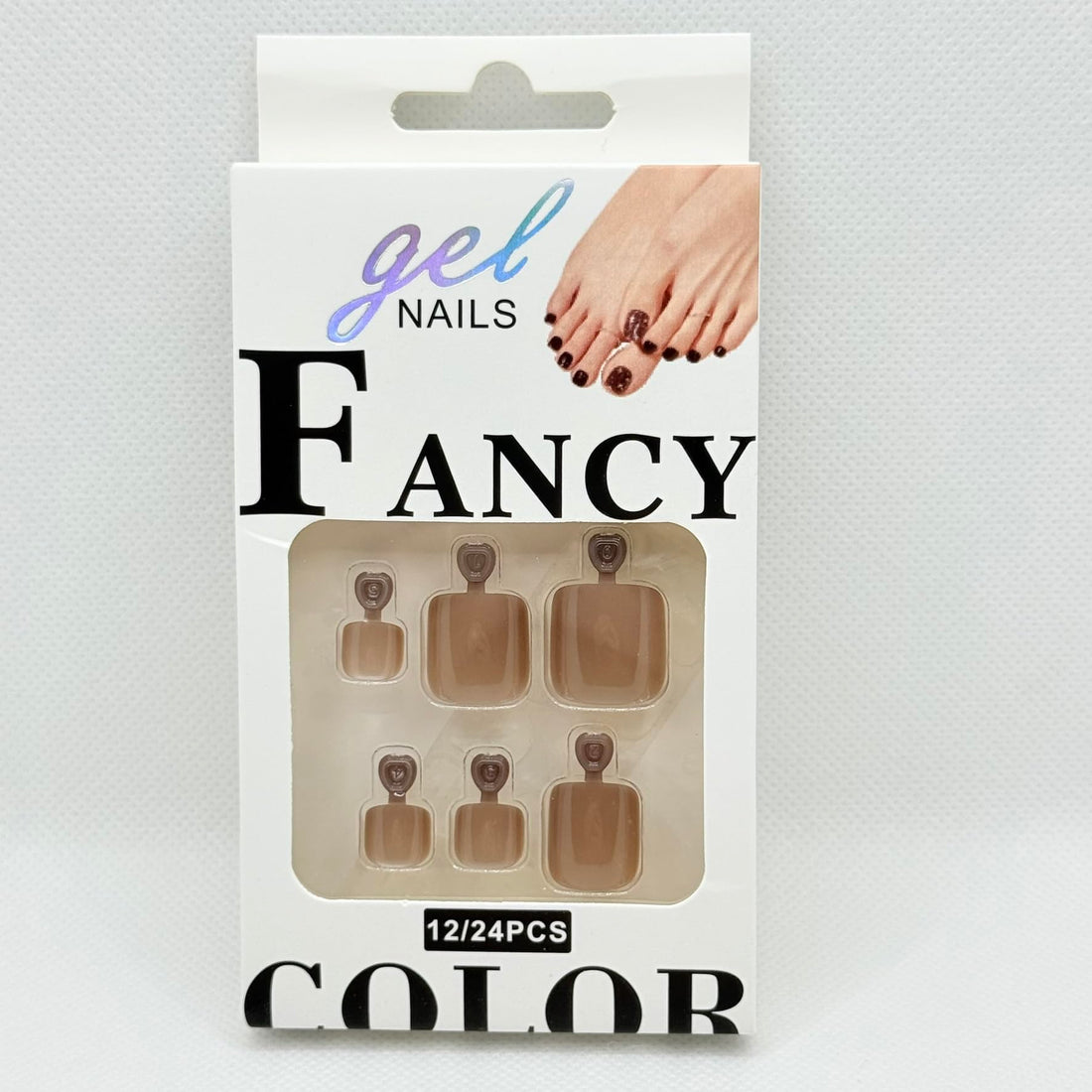 2 Cat Eye Toe Press On Nails 12PCS – Premium Glossy Magnetic Fake Toe Nails for Women – Reusable Salon Style Pedicure – 12 Trendy Colors (Light Brown)