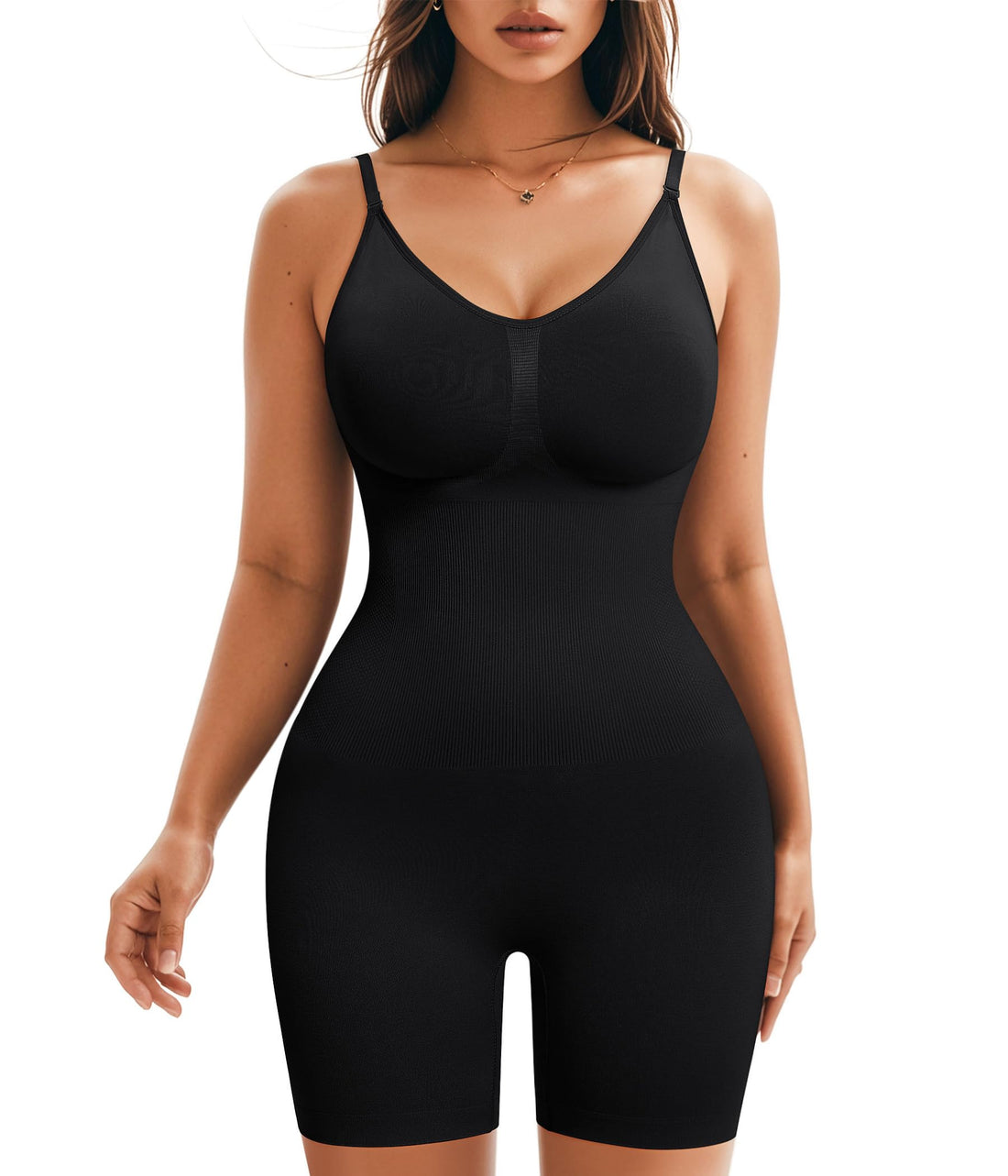Nebility Shapewear Bodysuit - Women Tummy Control Body Suit Seamless Body Shaper Mid Thigh Shorts