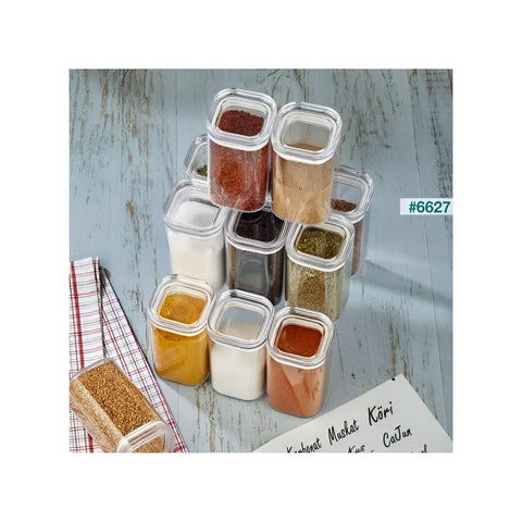 Clear Spice Jars Set - Elevate your cooking experience with our stylish set of 12 acrylic spice jars, featuring transparent label design and large capacity of 250ml for easy identification