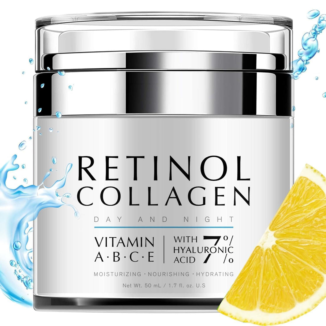 Retinol Cream for Wrinkles, Face Collagen Cream for Tightening Skin, Day and Night Anti Ageing Facial Moisturizer for Women and Men, Rapid Wrinkles & Fight Fine Lines (50ml/1.7 Fl OZ)