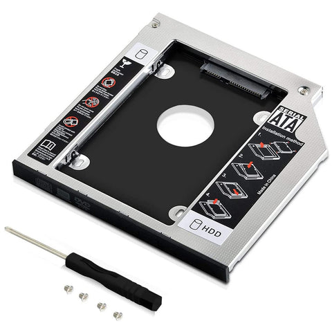 GeekerChip 2nd 2.5'' SATA HDD SSD Hard Drive Disk DVD CD ROM Optical SuperDrive Caddy Tray Adapter Unibody 9.5mm Laptop CD/DVD-ROM Drive Slot