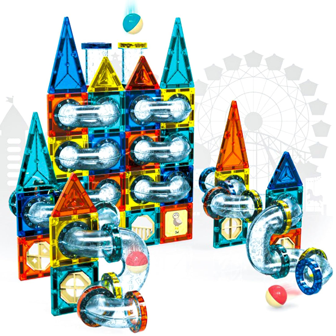 Jade Hare Magnetic Toys for Toddlers Kids Magnetic Building Blocks Preschool Magnet Set Magnetic Stem Toys (42 Pieces)