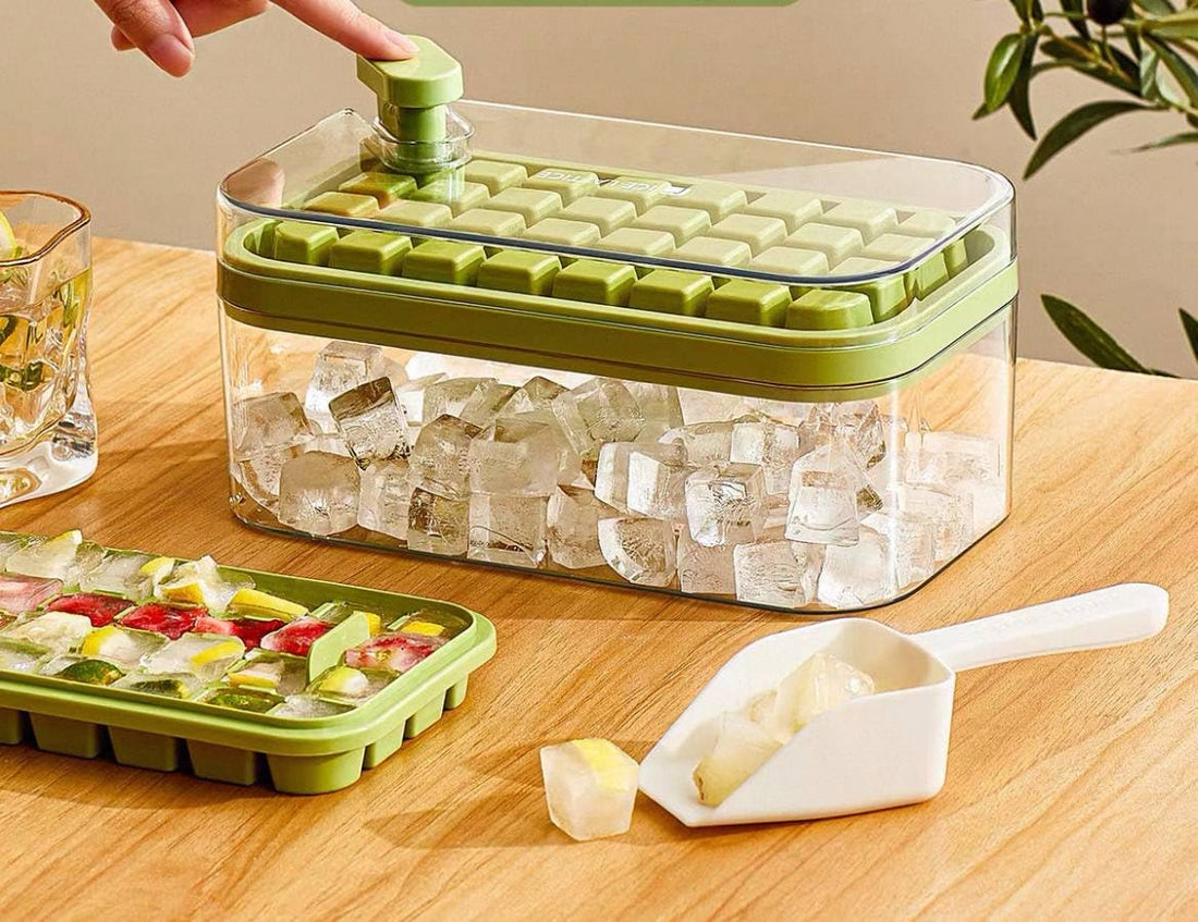 Generic Ice Cube Storage Container with Lid, Clear Acrylic Ice Bucket with Dispenser .rom
