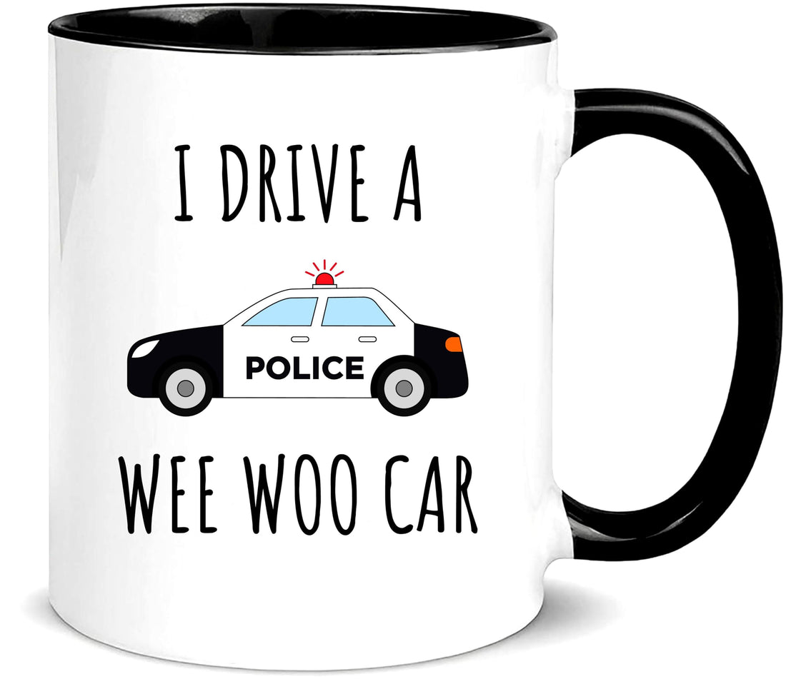 Funny Police Officer Mug,Wee Woo Car Mug,Police Graduation Mug,11oz Ceramic Coffee Mug/Tea Cup