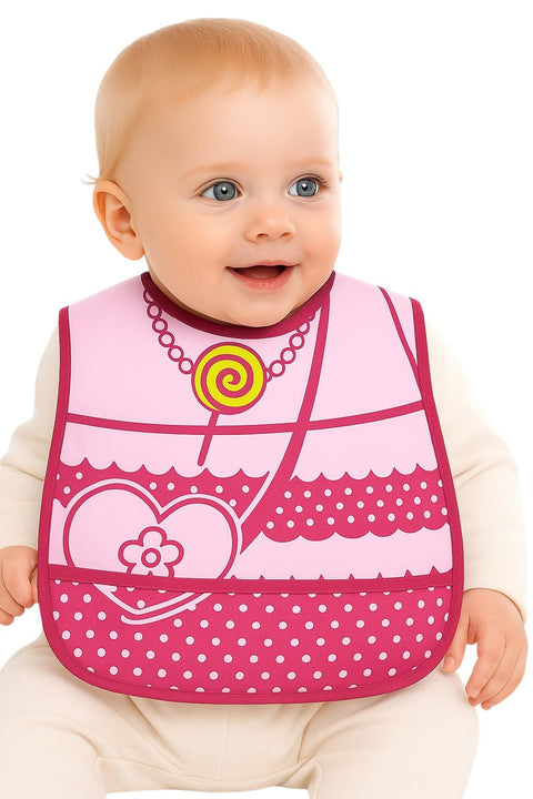 Fantastic-Kids-Toys Baby Feeding Bib for Newborn Infant, Waterproof, Cartoon Design, Light and Easy to Clean, Stain Resistant, BPA Free, Practical for Daily Feeding Code6010