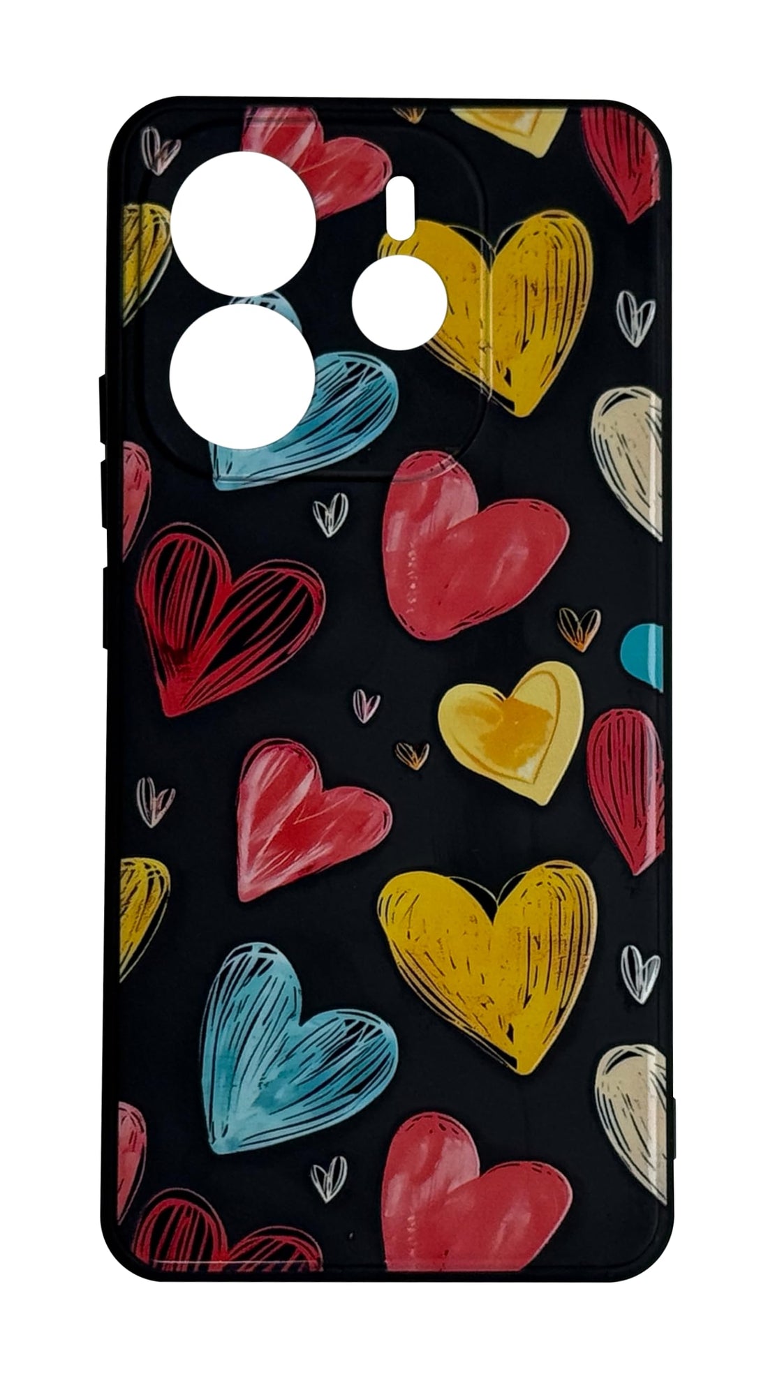 Mobile Magic Silicon Soft Case Microfiber Lining with 3D Flowers Prints For Xiaomi Redmi Note 14 4G (Cheerful Hearts)