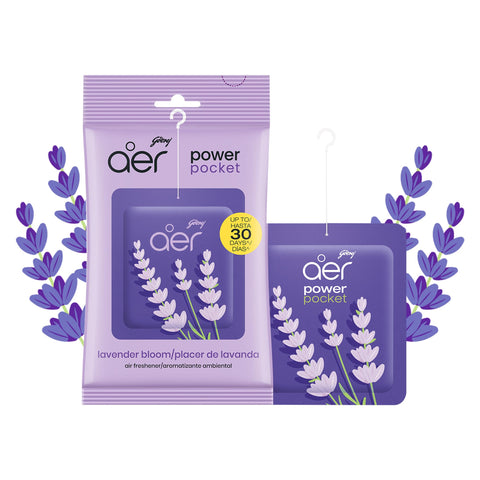 Godrej Aer Power Pocket Bathroom Fragrance -Lavender Bloom 10g