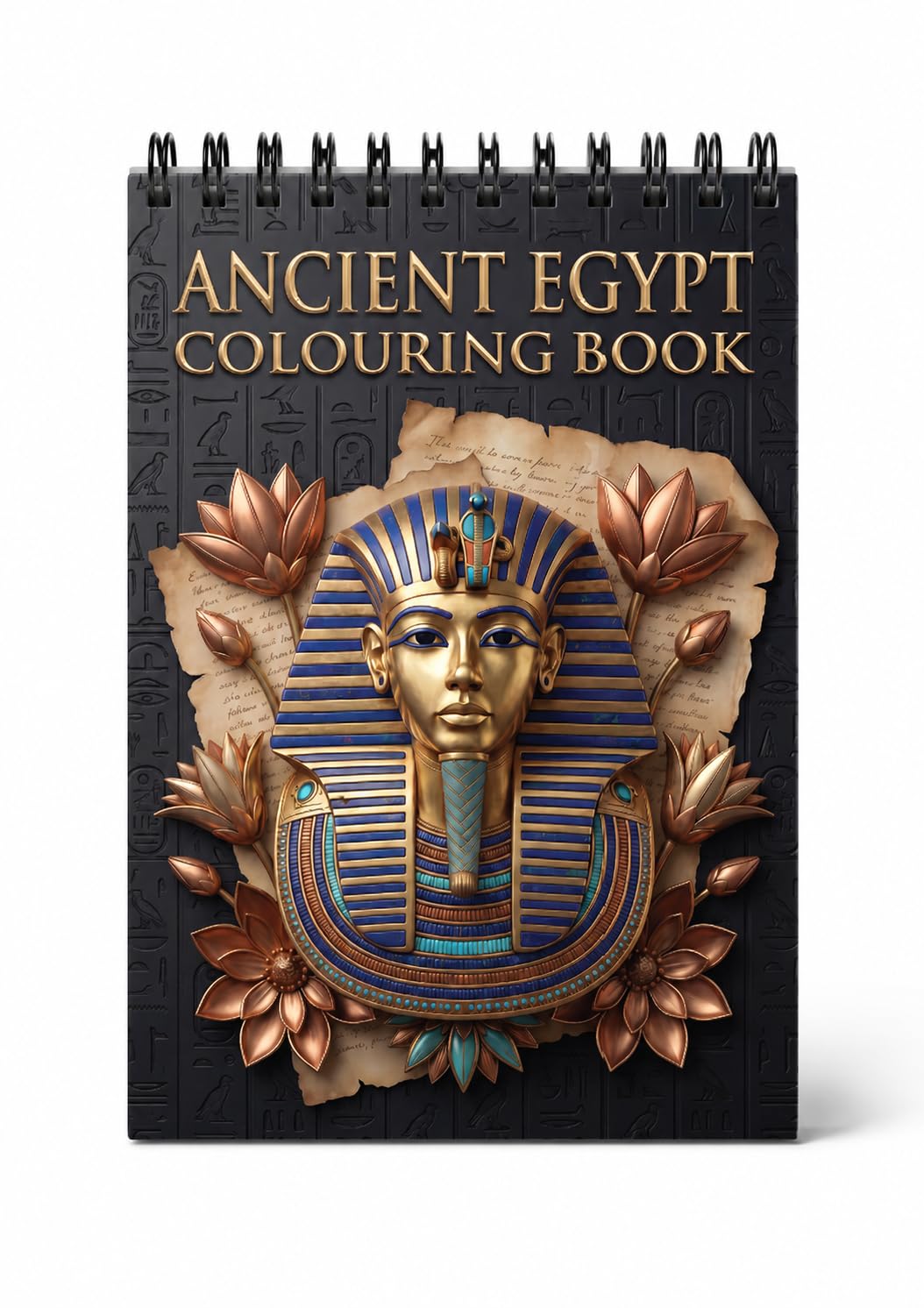 Ancient Egypt 50 Pages Coloring Book - A5 Size Top Wired