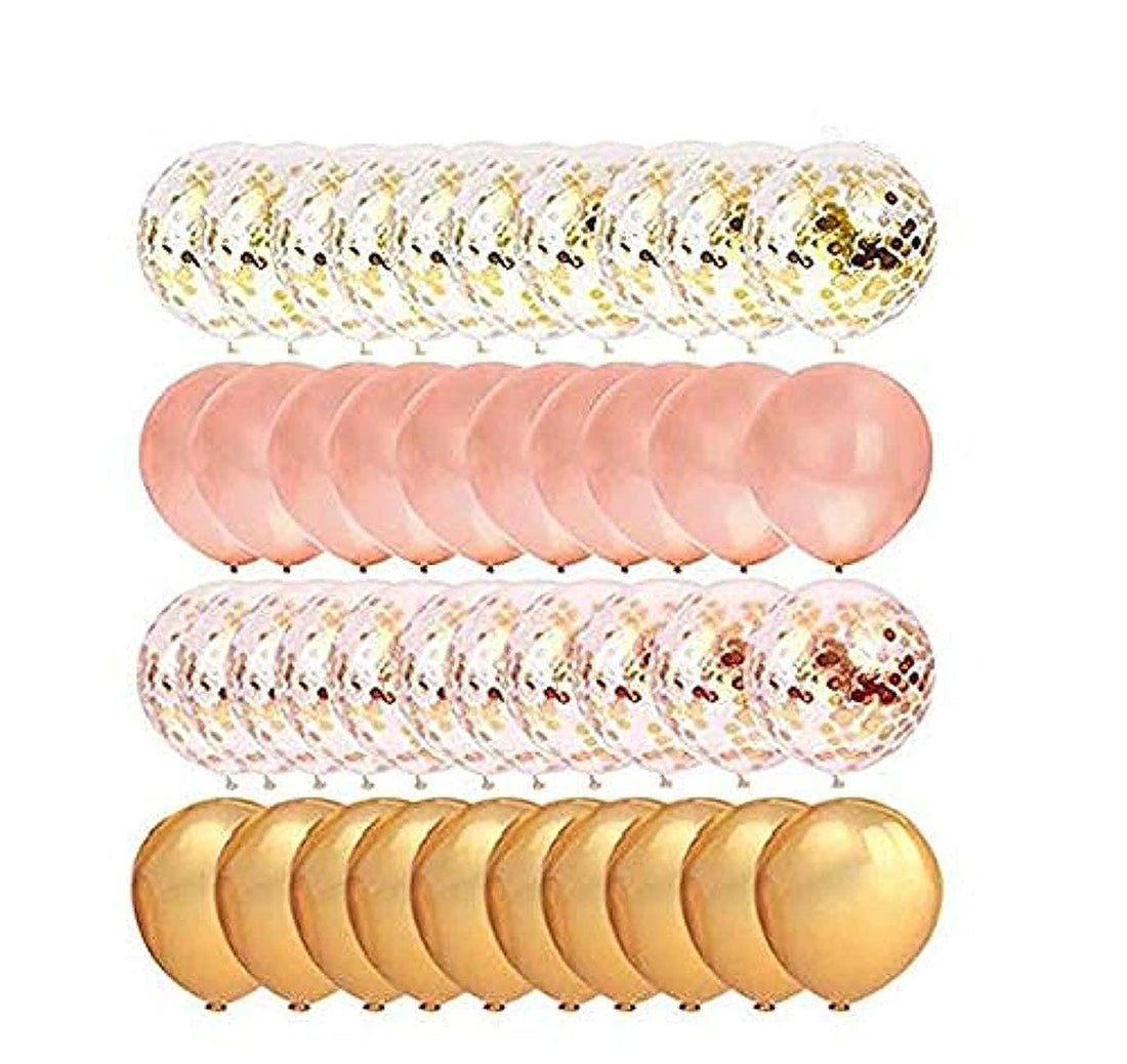 40PCS Gold & Rose Gold & Confetti Latex Balloons Set for Weddings Birthday Party Decoration,Bridal & Baby Showers Balloons 12 Inch(40 Pack)