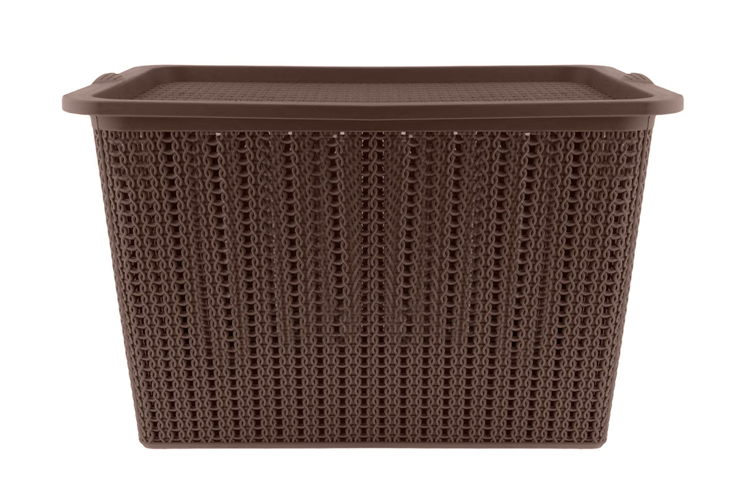 Khorshed For Plastic Laundry Hamper - Brown, 42 cm x 26 cm x 25 cm, 9L, Easy to Clean