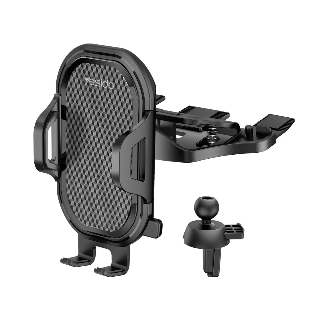 YESIDO Universal Air Vent CD Slot Car Cell Phone Holder Compatible with iPhone 12/11Pro/Xs MAX/XR/8, Galaxy S20/S10+/S9, Phone Mount CD Players