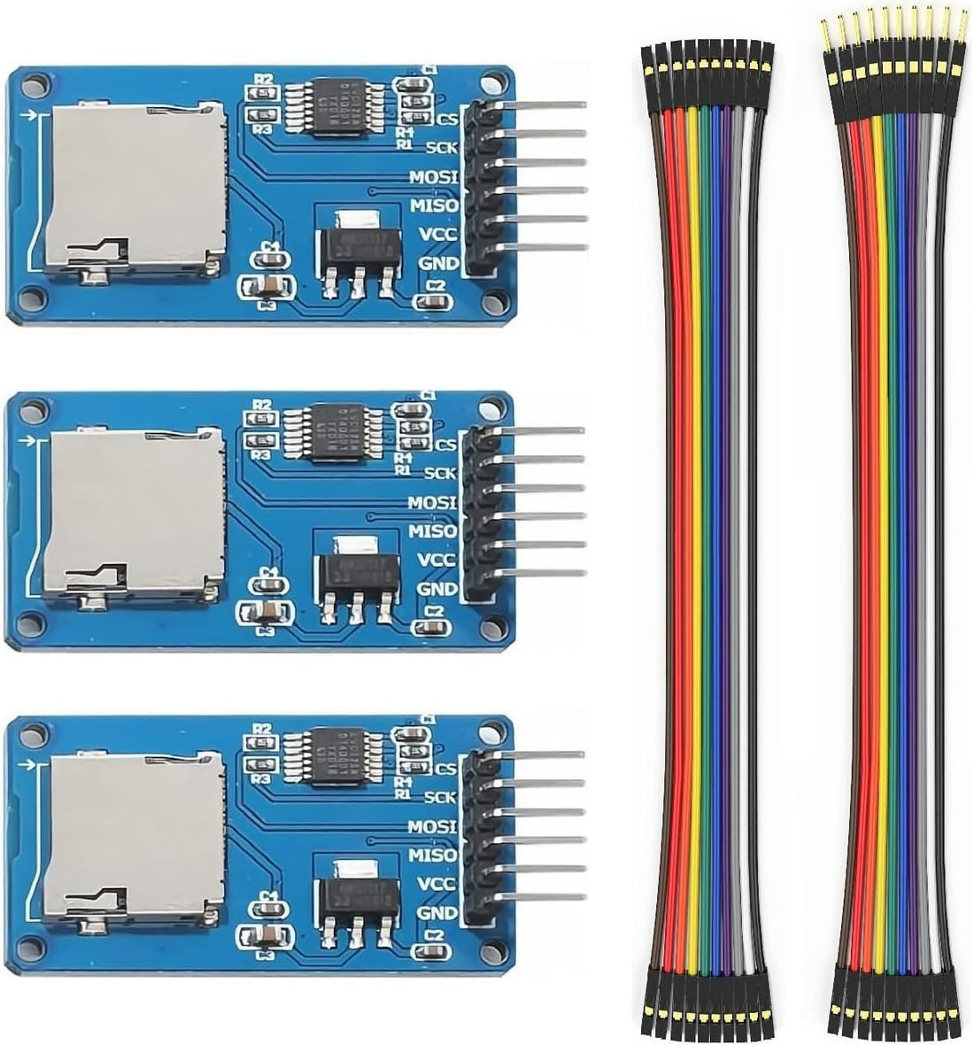 3Pcs Micro SD TF Card Adater Reader Module. Support Micro SD Card, Micro SDHC Card for Arduino UNO R3 MEGA 2560 Due