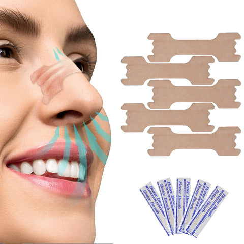 Nose Plasters Snoring Pack of 50 Snoring Stopper Plasters, Instantly Relieves Nasal Congestion for Easier Breathing during Sleep, for Sleeping and Sports, Improving Breathing