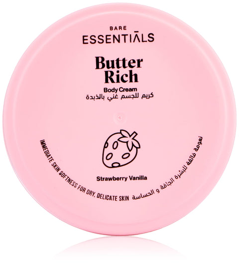 Essentials Butter Rich Body Cream - Strawberry Vanilla 125ML
