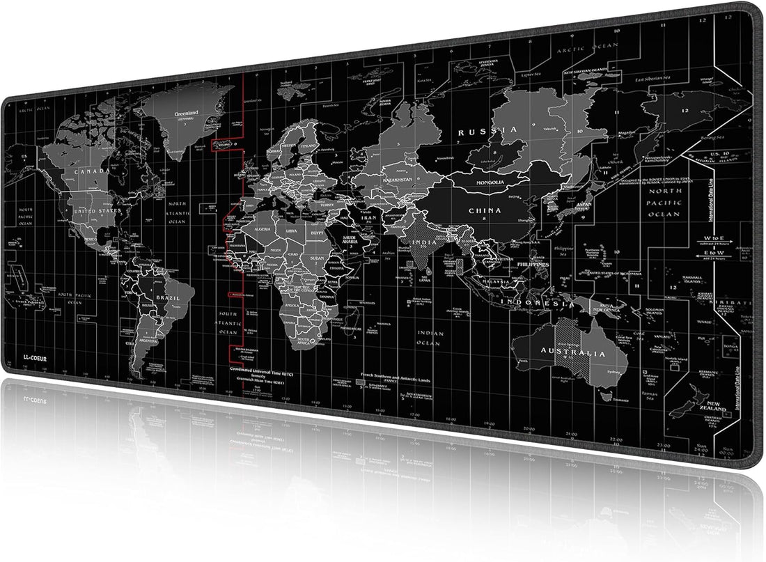 Jalsa XXL Gaming Mouse Pad – World Map Desk Mat for Laptop & Gaming Setup (1200×500×2mm)