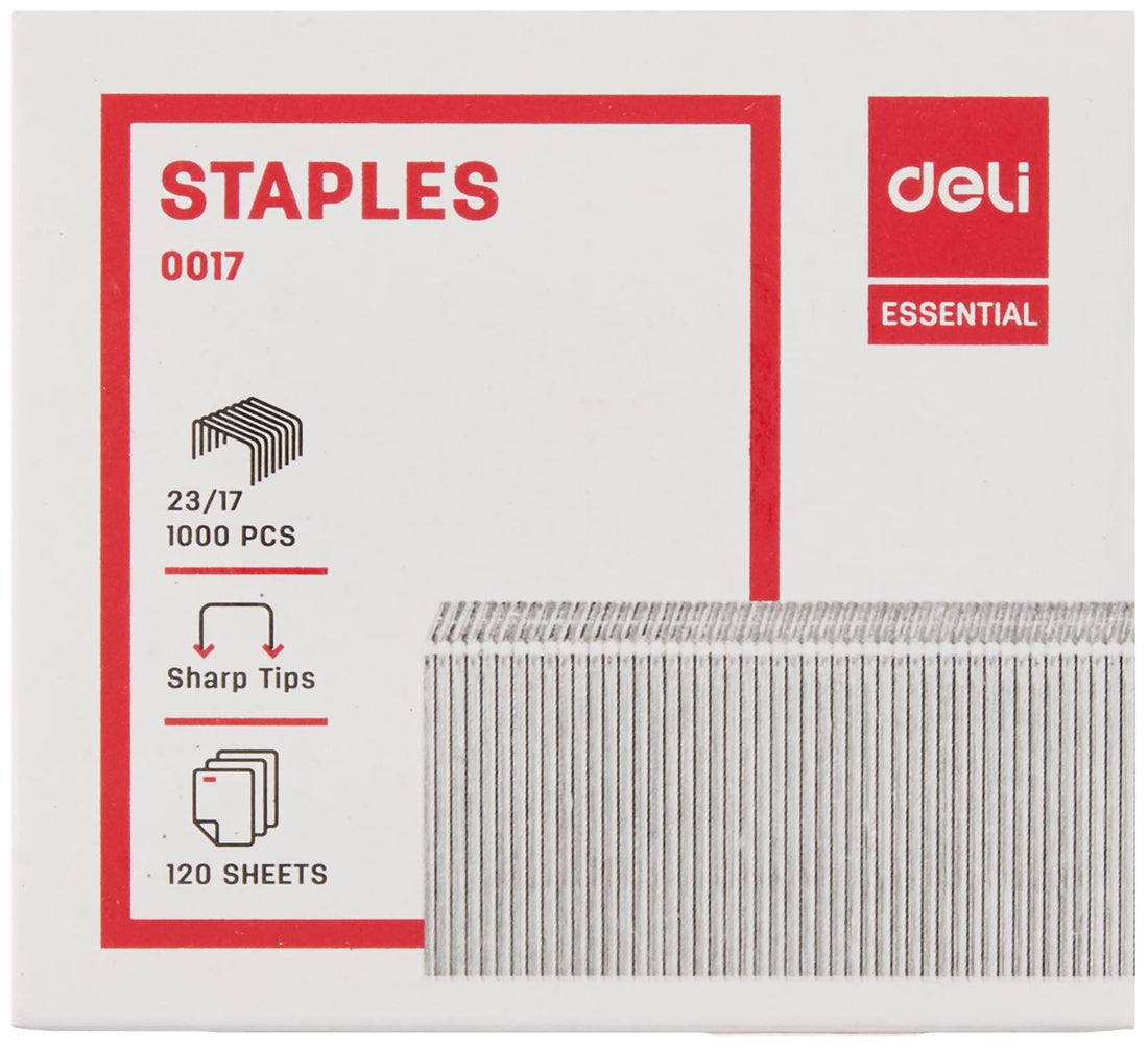 Deli e0017 staples 23/17, silver