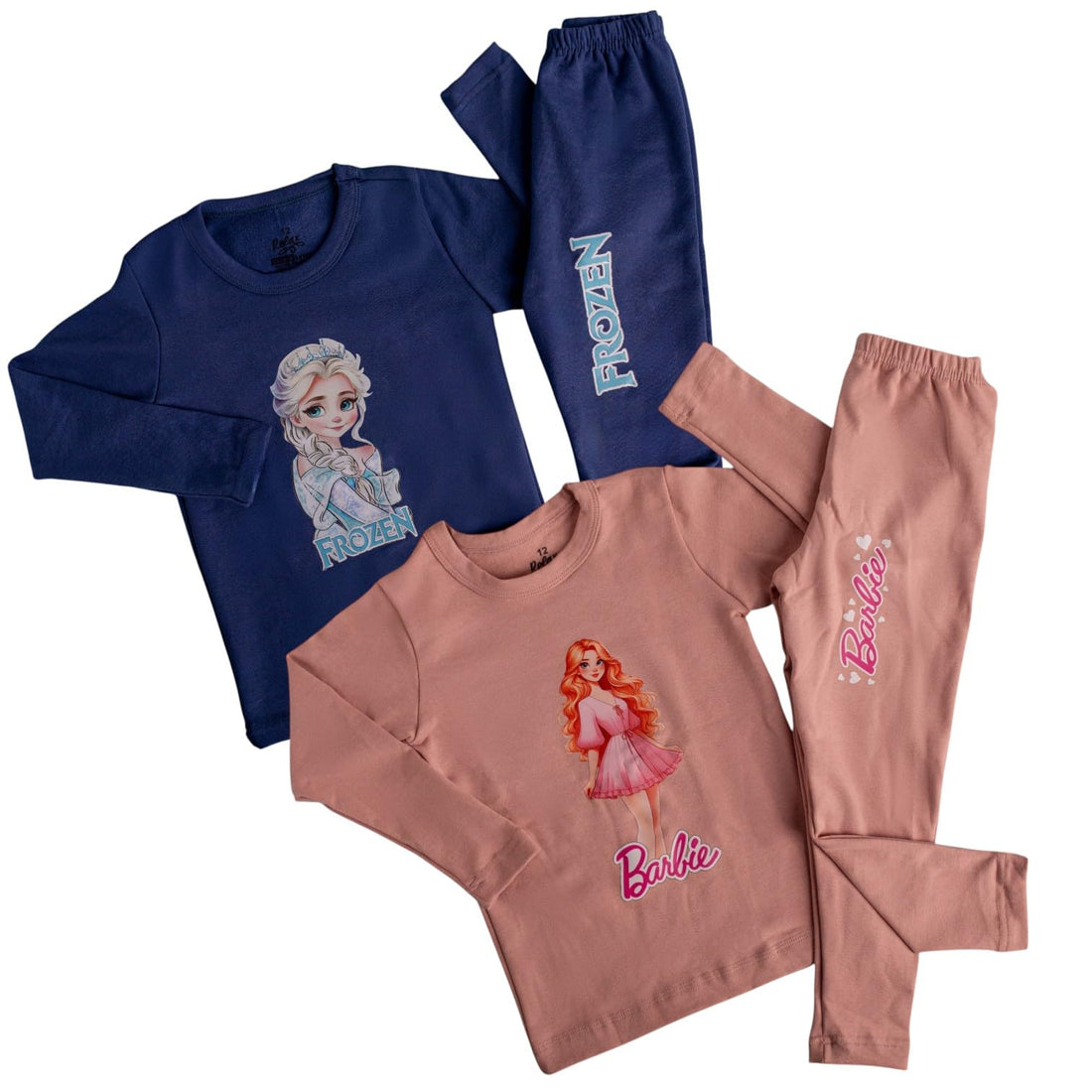 Olive Girls 2 Piece Warmer Set - Cotton Lycra Inner Padded Beautiful Prints - Winter Home Wear for Girls
