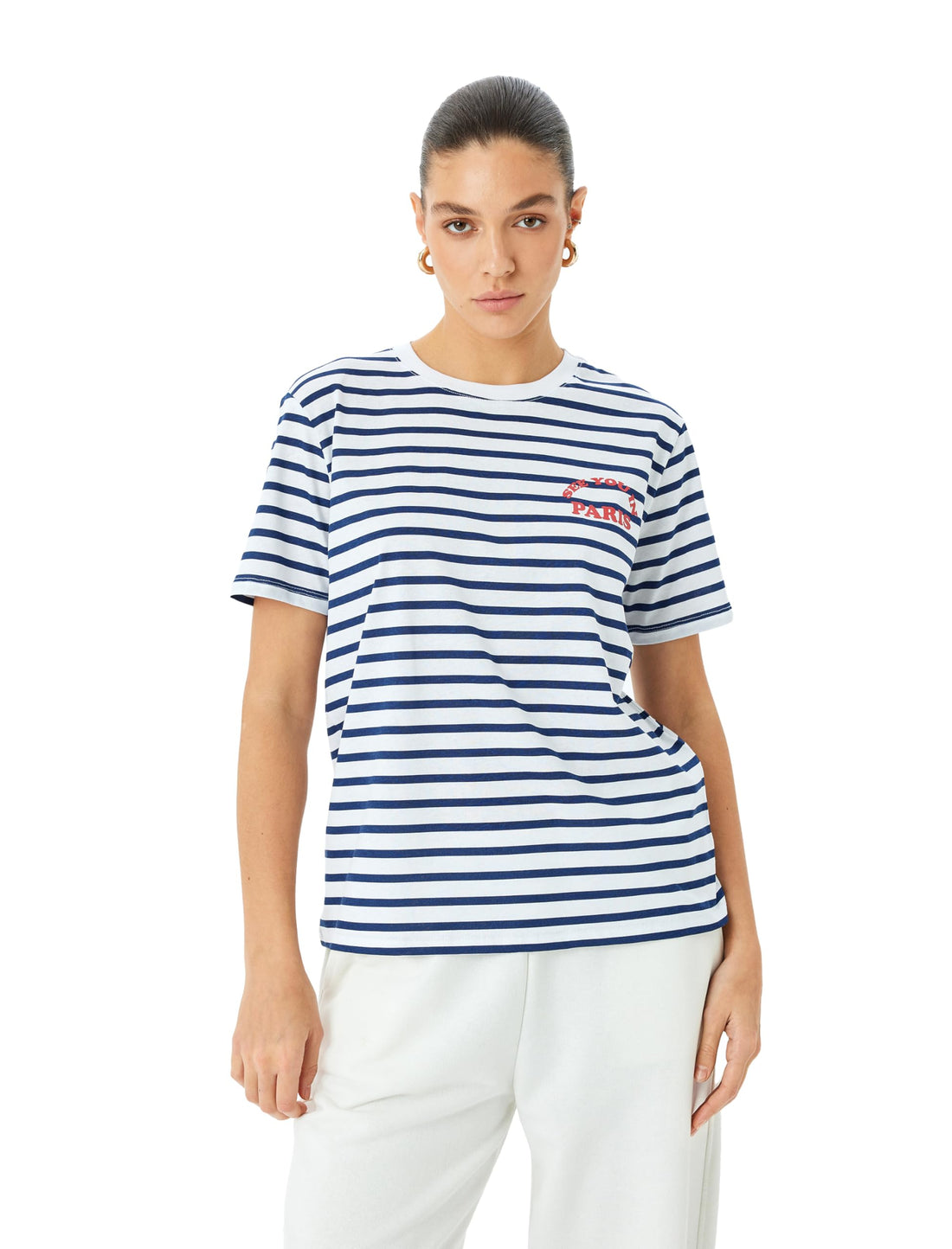KOTON Womens Striped T-shirt Modern
