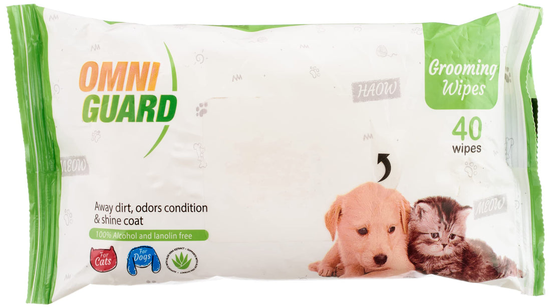 Omni Guard Cats & Dogs Grooming Wipes - 40 Wipe
