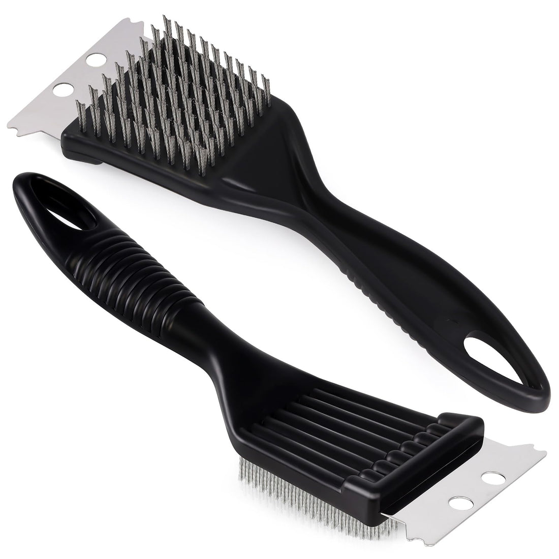 2 Pcs Grill Brush and Scraper,Barbecue Grill Cleaning Brush Stainless Steel Wire Grill Brush BBQ Cleaner Accessories for Outdoor Grill, Durable and Easy to Clean